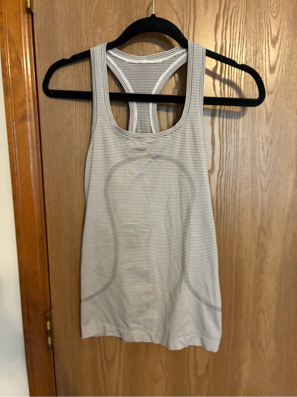 LuluLemon Athletica Striped Racerback Tank Top - White and Gray